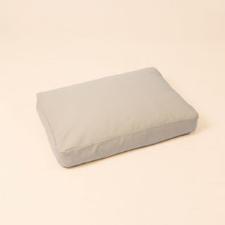 Natural wool dog bed in Driftwood color with organic cotton canvas cover and latex filling