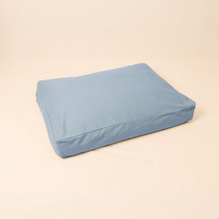 Natural wool dog bed in Lake color with organic cotton canvas cover and latex filling