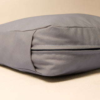 Close-up of the organic cotton canvas fabric and hidden zipper detail used on The Woolly Hound Classic Bed.